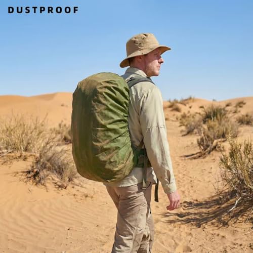 Waterproof Rucksack Cover Backpack Rain Cover 30L-100L for Travel Climbing Hiking (Black+Green, 30L-40L) - color: Black+green, size: 30L-40L