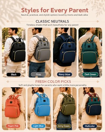 houscly Diaper Bags Backpack for Baby Boy : Large Baby Bag for Boys Girls Mom Toddler Women Men Dad Big Travel Newborn Essential Baby Registry Search Must Haves Grey - color: Grey