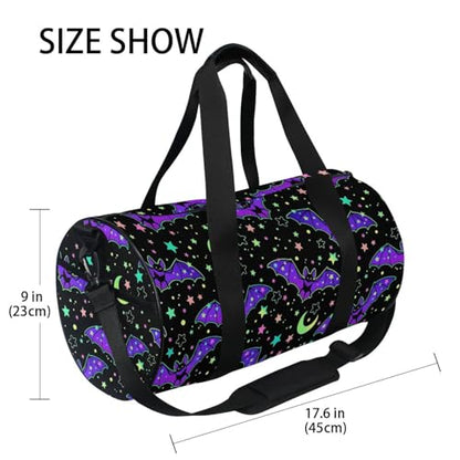 MNSRUU Duffel Bags Magic Galaxy Bat Sports Gym Bag Travel Luggage Overnight Bags for Men Women Duffel Bags for Traveling - color: Goth 12