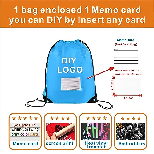 Drawstring Backpack Bulk 30 Packs Draw String Bags for Gym Sports Trip Pedestrianism Cinch Sack DIY for Women Men with Memo Card(purple) - color: Purple