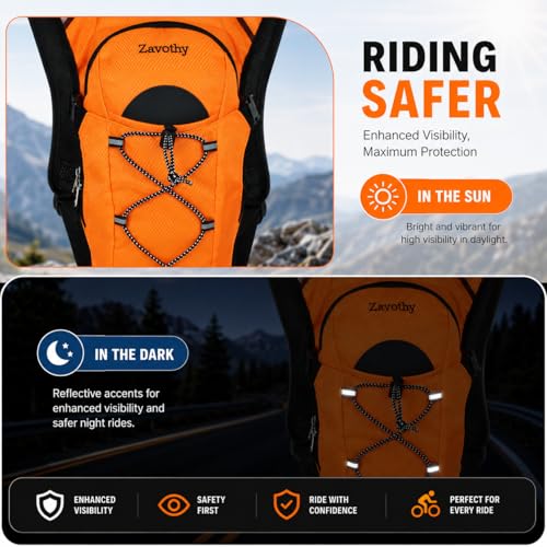Zavothy Hydration Backpack with 2L Hydration Bladder Water Backpack for Hiking Hydration Pack for Running Cycling Hiking - color: Orange