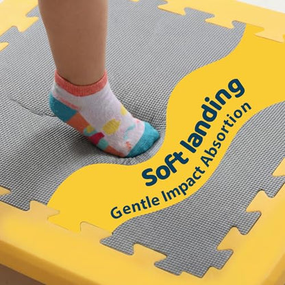 Mini Trampoline for Kids, Rebounder Bouncing Board with Non-Slip Base, Sensory Balance & Bounce Jumping Toy, Gift for 3-12 Boys & Girls Max Load 200 lbs - color: Yellow