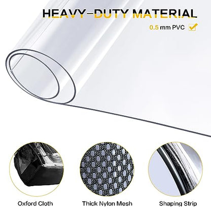 Clear Backpack Transparent Heavy Duty Bookbag See Through Bag with Reinforced Bottom for College, Travel, Workplace Security - Black - color: Black
