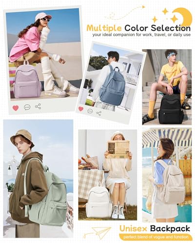 BJLFS White Backpack for School Women Girls, Waterproof Bookbag Cute High School Back pack for Men Teen Boys, Lightweight Travel College Backpack Mochilas Escolares para Casual Daypack Rucksack - color: White