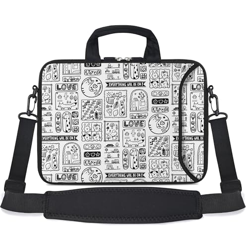RICHEN 17 inch Laptop Shoulder Bag Carrying Case with Handle Fits 15.6/16/17/17.3/17.4 inch Laptop Notebook (Animal Cartoon, 16-17.3 inch) - color: Animal Cartoon