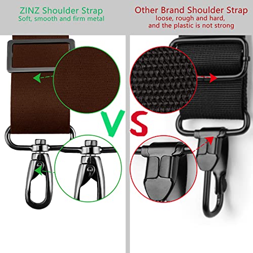 ZINZ 79 inch Shoulder Strap, Extra-thick Fixed Cushion Pad and Dual Clasps Universal Replacement Strap with Metal Swivel Hooks for Laptop Bags, Luggage Bags, Camera, Crossbody (200cm,Brown) - color: Brown