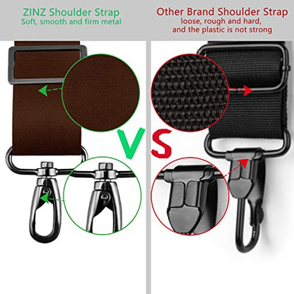 ZINZ 79 inch Shoulder Strap, Extra-thick Fixed Cushion Pad and Dual Clasps Universal Replacement Strap with Metal Swivel Hooks for Laptop Bags, Luggage Bags, Camera, Crossbody (200cm,Brown) - color: Brown