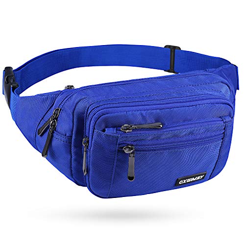 CXWMZY Fanny Packs For Women & Men Waist Pack Hip Bum Bag with Multi-Pockets Large Capacity Waterproof Casual Bum Bag for Disney Traveling Casual Cycling Running Hiking - color: Blue