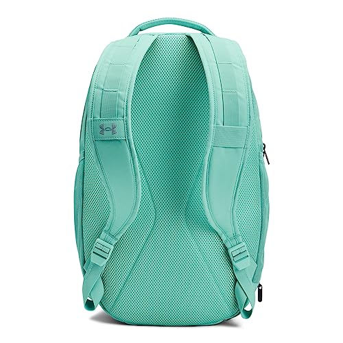 Under Armour Unisex Hustle 5.0 Backpack - color: (361) Neo Turquoise / Neo Turquoise / Metallic Green Grit