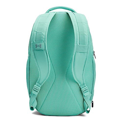 Under Armour Unisex Hustle 5.0 Backpack - color: (361) Neo Turquoise / Neo Turquoise / Metallic Green Grit