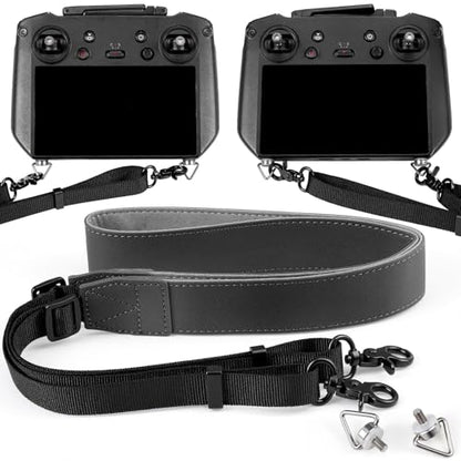 FMOST Drone Neck Strap for DJI RC 2, RC Pro 2, Mavic 4 Pro Controller, PU Leather Lanyard Compatible with DJI Flip, Mini 4 Pro, Mini 3, Air 3S, Mavic 3, Foldable Screw, Tool Free Install