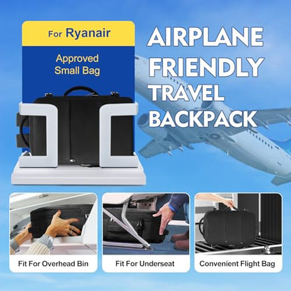 suradar Small Travel Backpack for Women Men,Carry On Backpack Flight Approved Hiking Backpack Rucksack Casual Daypack Personal Item Travel Weekender Essentials Backpacks - color: A2-black, size: Small