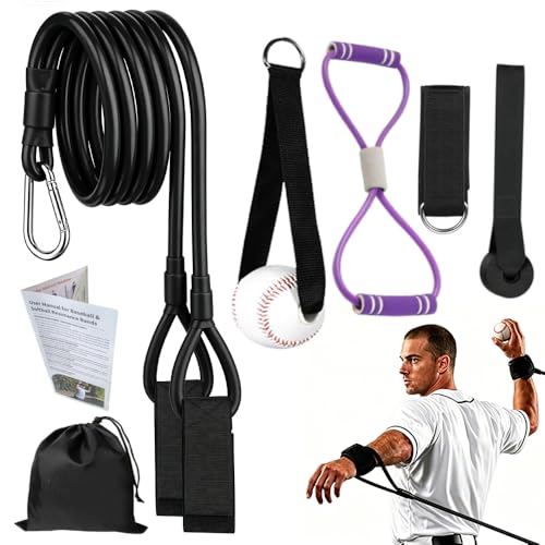 Resistance Bands for Baseball Pitchers, Professional Pitching Bands Baseball & Softball Throwing Trainer, Resistance Bands for Arms, Baseball Training Bands for Youth and Adult Pitching Workout