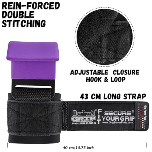 Weight Lifting Rod Hooks Heavy Duty Wrist Wraps Power Weight Lifting Training Gym Grips Straps Set of 2 - color: Purple 1, size: WOMEN-Wrist Size Small/Medium