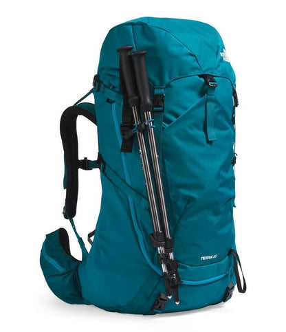 The North Face Women's Terra 55 Backpack - Hiking Pack, Women-Specific Fit, Cinch-Top Opening, Pole & Ice Axe Attachments, Blue Moss/Sapphire Slate-NPF, X-Small/Small - color: Blue Moss/Sapphire Slate-npf, size: X-Small-Small