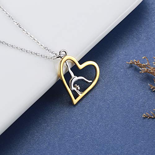 Sariel Gymnastics Gifts for Women Gymnast Necklace 925 Sterling Silver Gymnastics Fashion Jewelry Pendant Birthday - color: Gold