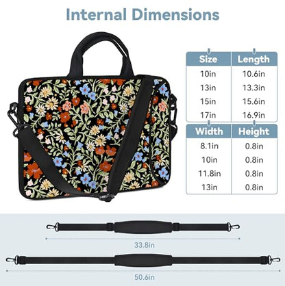 RICHEN 10 inch Messenger Bag Carrying Case with Handle Accessory Pocket Fits 7 to 10-Inch Laptops/Notebook/Kids Tablet (7-10.2 inch, Flowers2) - color: Flowers2, size: 7-10.2 inch