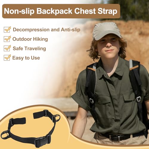 Outdoor Adjustable Chest Strap for Backpack Replacement, Camping Hiking Sternum Straps for Backpacks With Quick Release Buckle (Black, 1pcs) - color: Black 1pcs