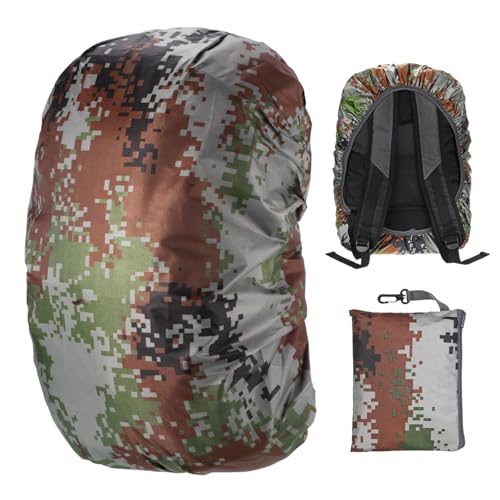 M METERXITY Waterproof Backpack Rain Cover, Waterproof Backpack Cover, Bag Rain Cover with A Carry Pouch for Hiking/Biking/Camping/Outdoor Traveling - color: Digital Camouflage, size: Middle(30L-40L)