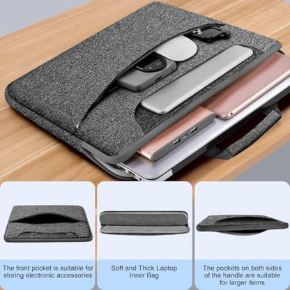 Hseok Laptop Shoulder Bag 15.6-16 inch Case,Water-Resistant Shockproof Computer Handbag with Small Case Compatible with MacBook Pro/Neo 16",Mac Air 15 M5, XPS 15/16 and most 15.6-16 PC,Grey - color: Dark Gray, size: 15.6-16"