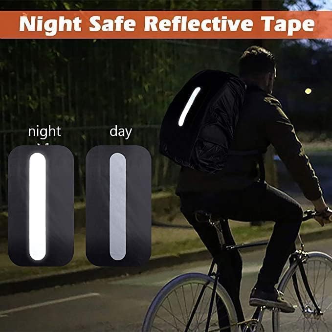Waterproof Rain Cover for Backpack, Backpack Rain Cover with Reflective Strip,Rucksack for Bicycling/Hiking, Dustproof Protector for Outdoor Night Travel, (Black, Fits 30-40L Bags)