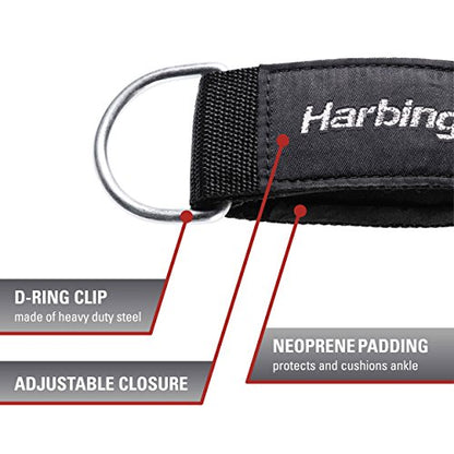 Harbinger Ankle Cuff: Premium Adjustable Support for Strength Training, Cable Machines, and Resistance Workouts – Enhance Comfort and Performance - size: 2 Inch
