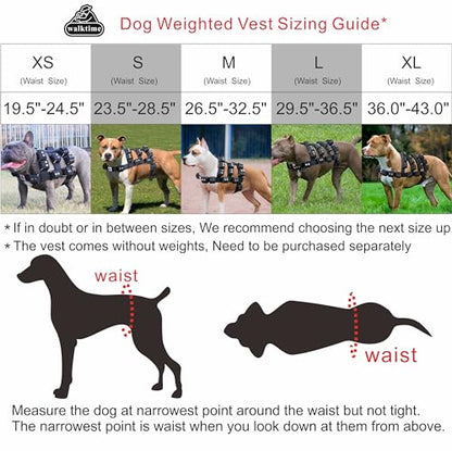 Dog Harness for Small Medium Large Dogs No Pull, Dog Weighted Vest, Tactical Dog Harness for Pit Bulls with Pockets (Adjustable Weight) - Weight Loss, Exercise, Walking, Muscle - size: Size S/Dog's Waist 23.5"-28.5"