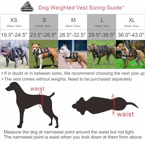 Dog Harness for Small Medium Large Dogs No Pull, Dog Weighted Vest, Tactical Dog Harness for Pit Bulls with Pockets (Adjustable Weight) - Weight Loss, Exercise, Walking, Muscle - size: Size M/Dog's Waist 26.5"-32.5"