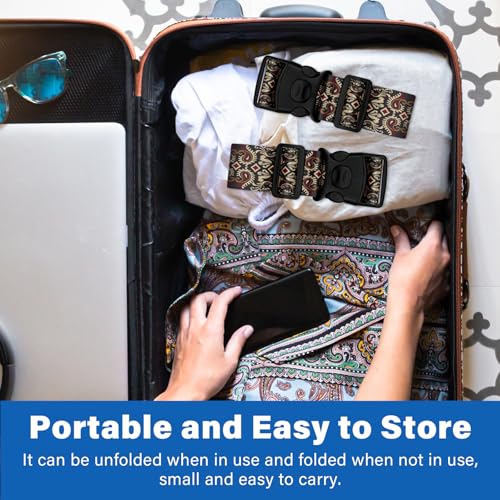 2 Pack Luggage Straps for Suitcases, Adjustable Travel Belt with Double Lock and Quick Release Buckle, Heavy Duty Nylon Bag Packing Strap, Unique Identifiers Business Travel Accessories-Dark Totem - color: 24020 Dark Totem