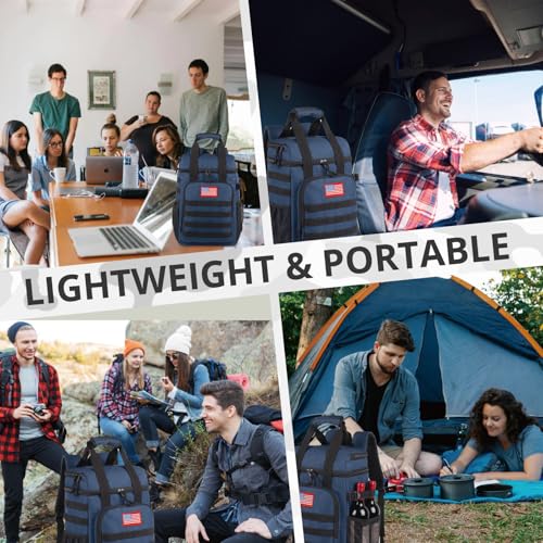 Tactical Backpack Cooler,Lunch Backpack for Men Adults Work with Handle，Soft Cooler Backpack Insulated Waterproof Leak Proof - color: Blue