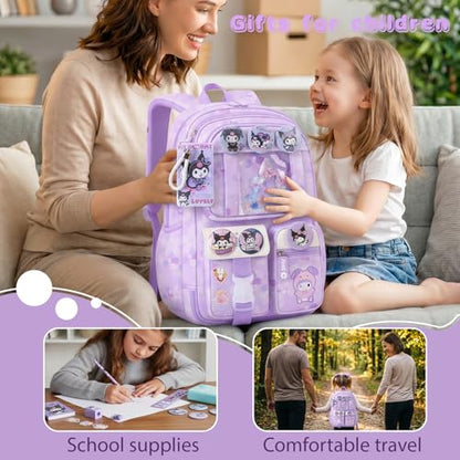 Cute Backpacks for Girls, Cute Backpack for School, Cute School Backpack for Kids Ages 6-12 - color: Purple