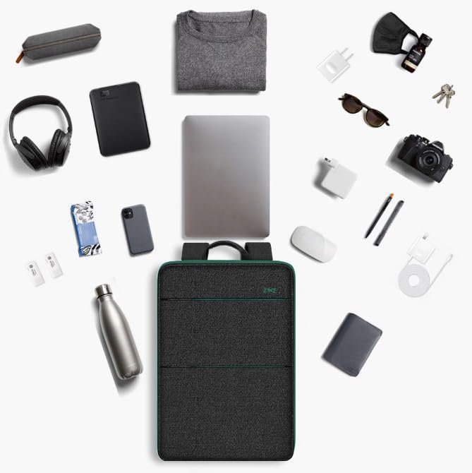 ZINZ Slim & Expandable Laptop Backpack 15 15.6 16 Inch Case, Water Resistant Travel Backpack Compatible with MacBook Pro/Neo 16" 15", Dell XPS 15 16 and Most 15" 15.6" 16" Notebooks，BK01GR01 - color: Bk01gr01, size: 15"-16"