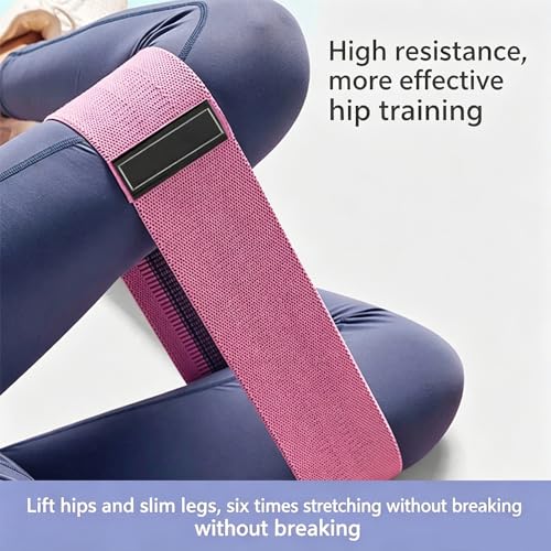 3 Pack Fabric Hip Resistance Bands, Non-Slip Glute Workout Loop Bands, 3 Tension Levels Fitness Exercise Bands for Leg Hip Training - color: Pink