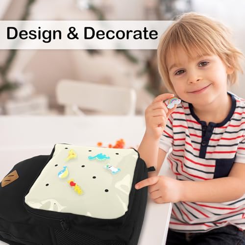Kids Backpack for Boys Girls 3-12Years, Kid School Backpacks with Shoe Charm Slot - Book Bag for School (Cream) - color: White