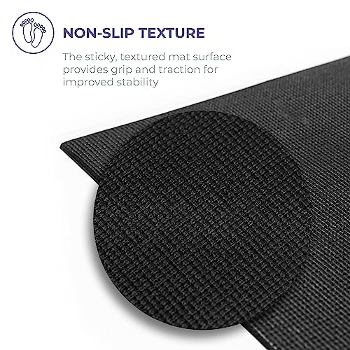 Voyage Yoga Mat, 6 Pack, 72" x 24" Professional Studio and Gym Bulk Yoga Mats, 5mm Thick, Durable, Anti-Tear, Non Slip Fitness and Exercise Mats - color: Black