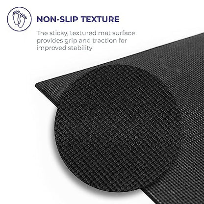 Voyage Yoga Mat, 6 Pack, 72" x 24" Professional Studio and Gym Bulk Yoga Mats, 5mm Thick, Durable, Anti-Tear, Non Slip Fitness and Exercise Mats - color: Black