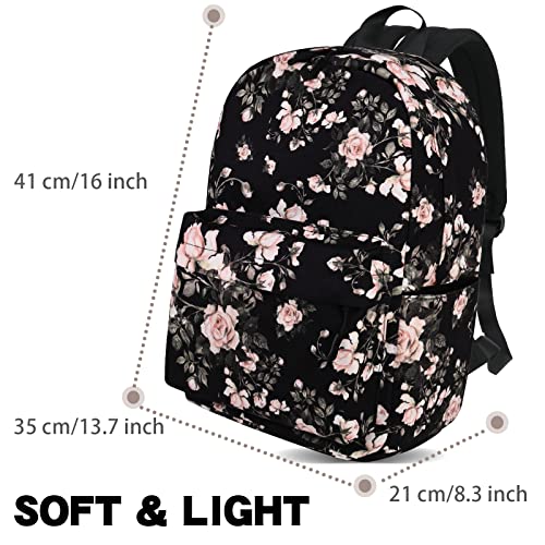 Travel Backpack for Men and Women,Classic Mini Backpack,Hiking, Lightweight Casual College Bookbag Daily Bag Daypack for Travel,Work,Gym (Flower) - color: Flower