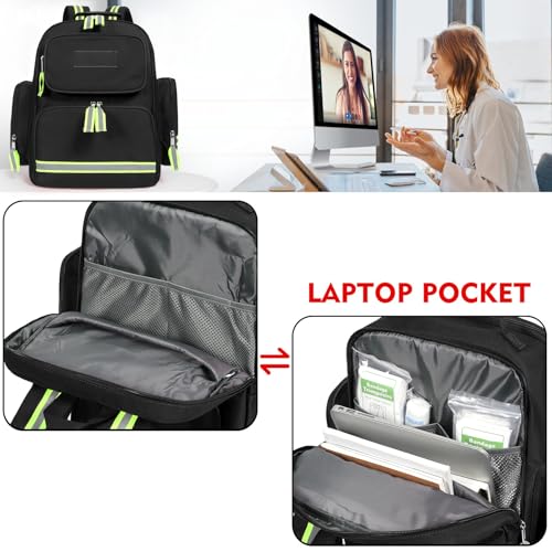 Gatycallaty First Aid Backpack Emergency Medical Backpacks Empty Waterproof Survival Bags Trauma Bag for Nurses Home Car (Black) - color: Black