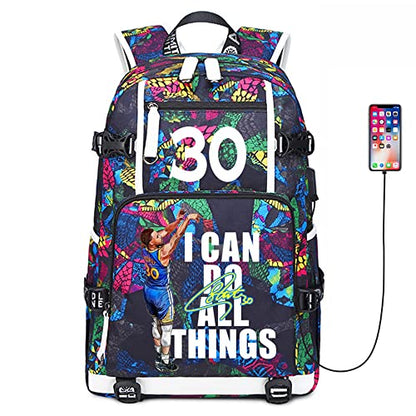 Basketball Player 30 Multifunction Backpack Travel Laptop Fans bag For Men Women - color: Purple - 1