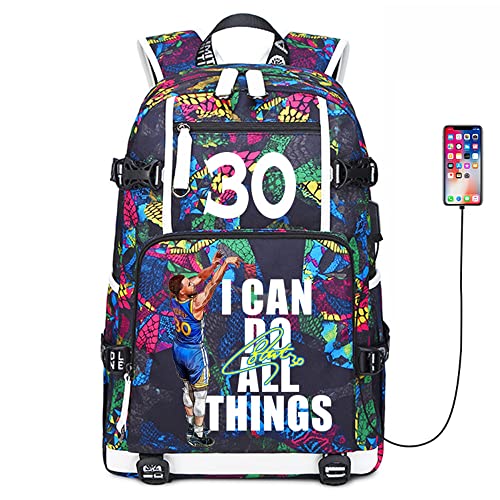 Basketball Player 30 Multifunction Backpack Travel Laptop Fans bag For Men Women - color: Purple - 1