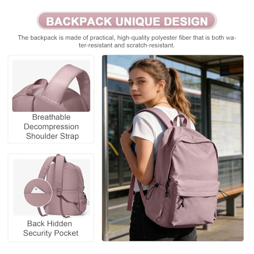 Backpack Lightweight bag Waterproof college backpacks for cute Aesthetic backpack Casual Daypack for Men Women(Purple) - color: A-purple