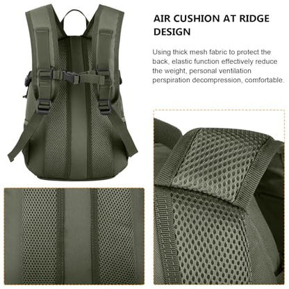 ArcEnCiel 10L/20L Mini X-Small Tactical Backpack MOLLE Daypack Gear Pack Camping Bag with Patch - color: Grey&green, size: 20L