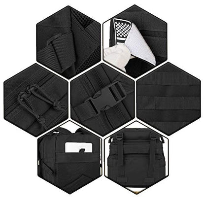 QT&QY 45L Military Tactical Backpacks Molle Army Assault Pack 3 Day Bug Out Bag Hiking Treeking Rucksack… - color: 1.1 Black
