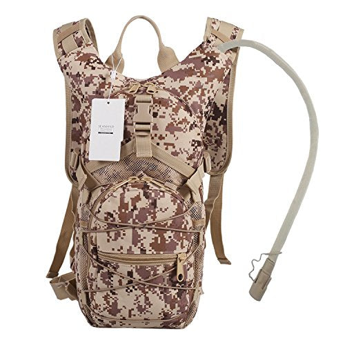 Hydration Backpack with 3L Water Bladder for Hiking and Climbing - color: Digital Desert