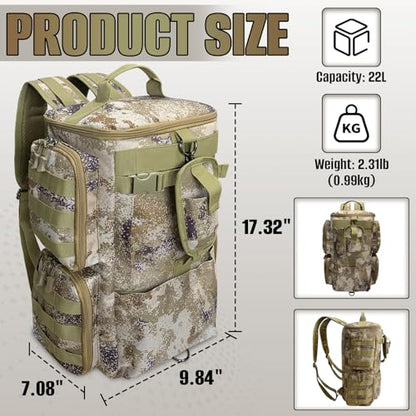 LIWSHWZ Fishing Backpack with Rod Holder,Waterproof Tackle Sling Bag Storge Fishing Gear and Equipment,Gift for Men Father, Sport Bags - size: 9.84" x 7.08" x 17.32"