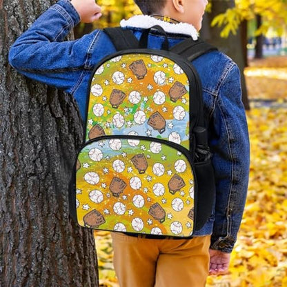 Talayituse Baseball Print Kids School Backpack for Boys Teenage Kindergarten Primary School Shoulder Bag Backpacks Teens Casual Travel Daypack Junior School Student Backpack - color: Baseball