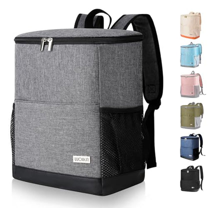 Insulated Cooler Backpack Outdoor - Leak Proof Backpack Cooler 30 Cans, Waterproof Lightweight Cooler Bag for 12h Hot/Cold Retention - Soft Cooler for Travel, Camping, Beach, Lunch - color: Cool-Gray