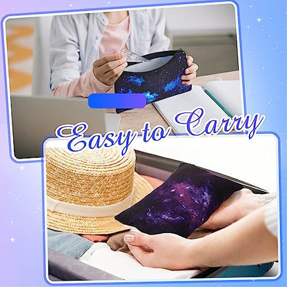 Reginary 20 Pcs Makeup Bags Gifts for Women Canvas Cosmetic Bags with Zipper Bulk Gift for Women Travel Purse Organizer Pouch Accessory, Toiletry Large Capacity, 7 x 4.3 Inch(Starry Sky) - style: Starry Sky