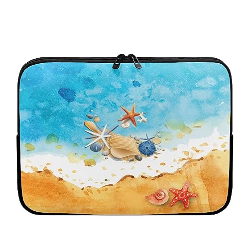 Beach Laptop Protective Sleeve for Women Men Zippered Pouches with Humanize Design Suitable for Daily Use Travel School Office Neatly Organizers 10 Inch - color: Beach, size: 10inch