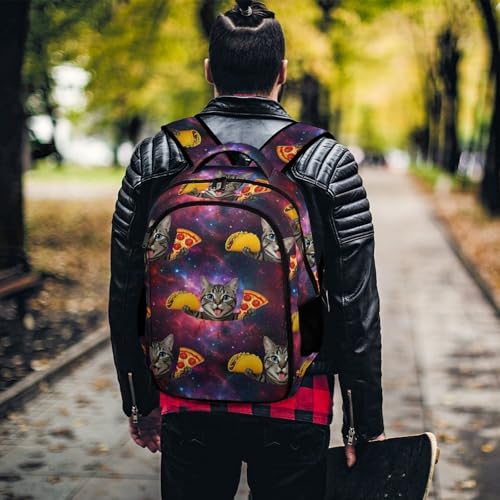 Business Anti Theft Laptop Backpack Galaxy Space Kitten Cat Eat Taco Pizza, Waterproof Travel Computer Bag with Laptop Compartment Gifts for Men Women - color: Pattern (271)